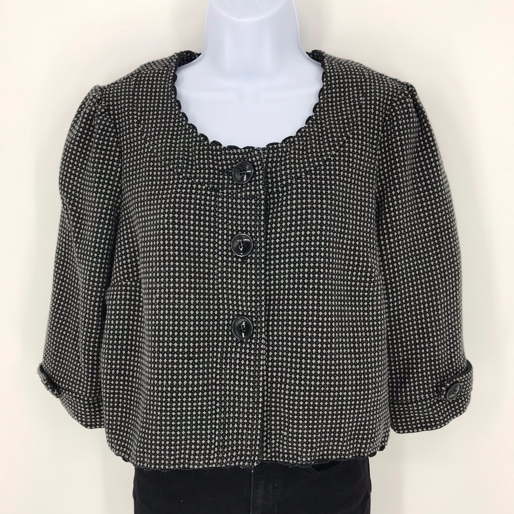 Vintage Style Black 3/4 Sleeve Crop Top or Jacket